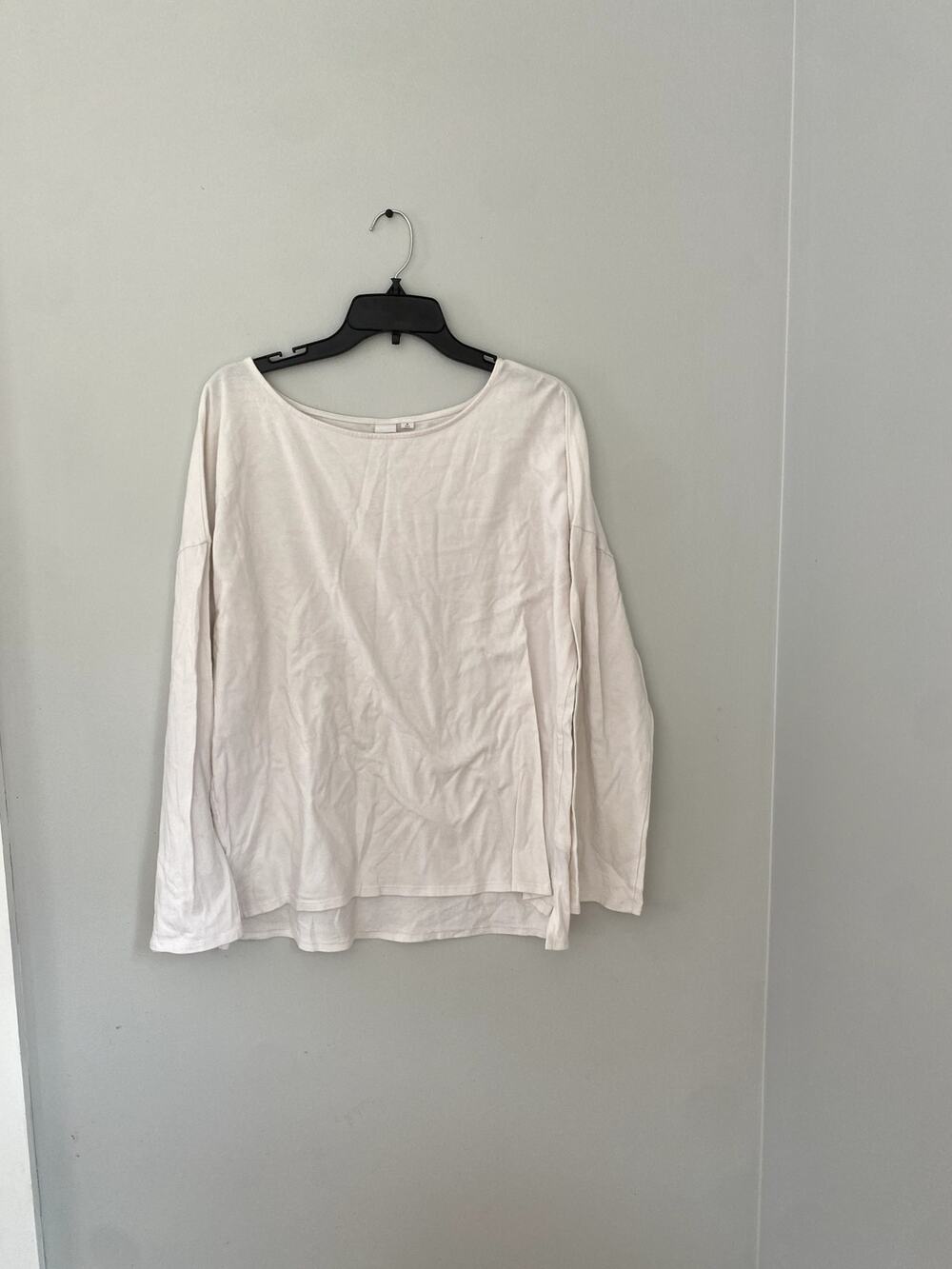 Gap Womens White Long Sleeve Pullover T Shirt M Tall